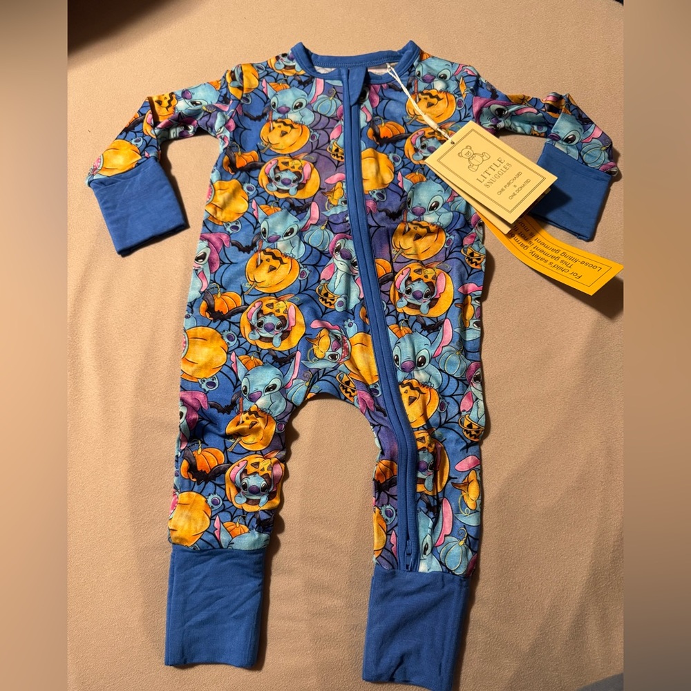 Little Snuggles Stitch Print Footie